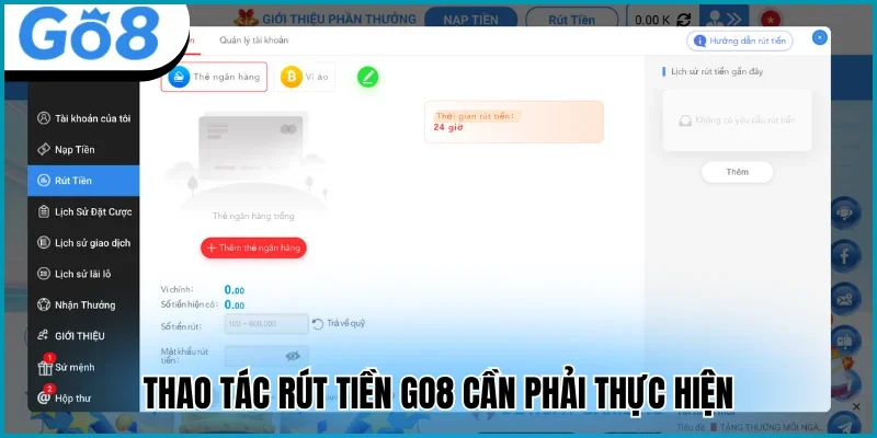 rút tiền go8 thao tác
